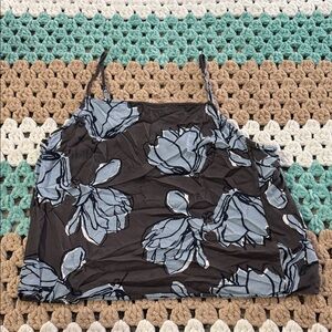 Black Blue Gray Floral Camisole Cami Tank Top Blouse Carrier Casual Woman Large